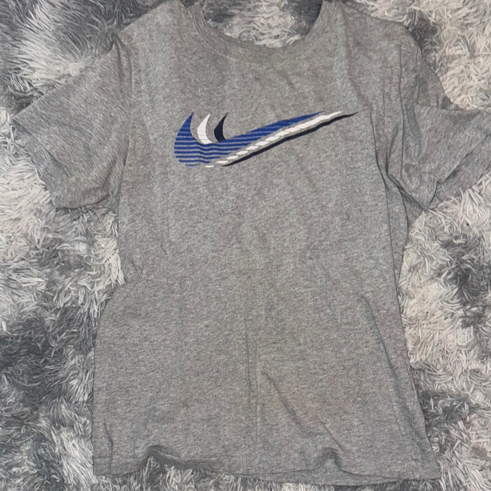 Nike Gray and Blue Short Sleeve Tee